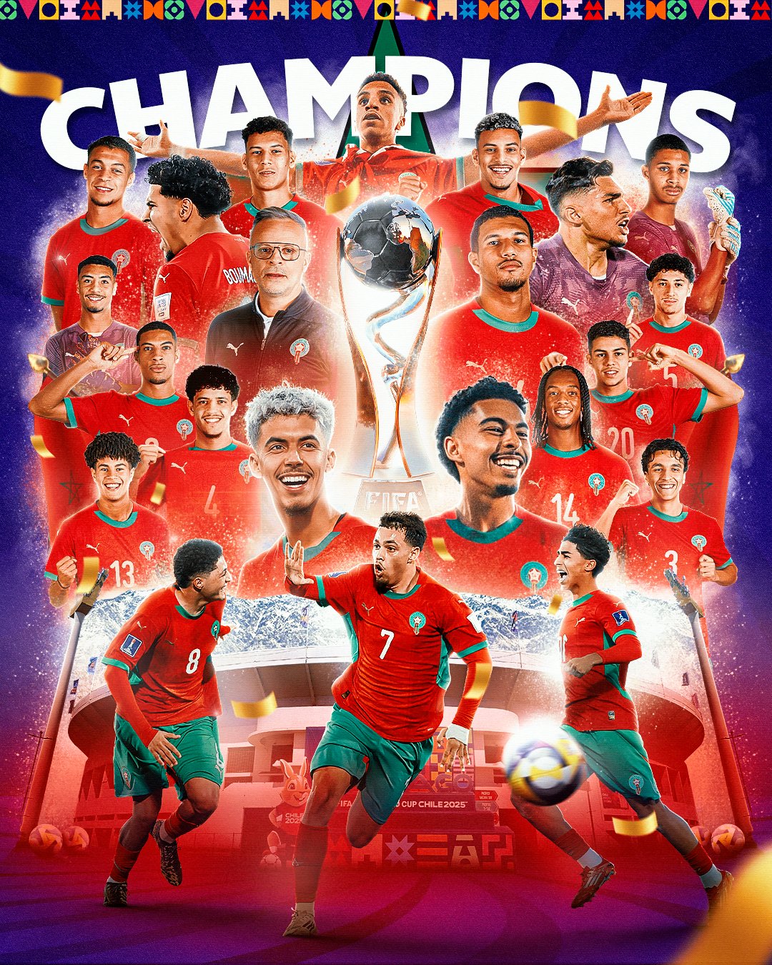 Morocco Crowned U-20 World Cup Champions; Colombia Takes Third Place